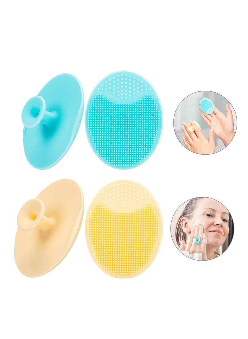JEXCULL مجموعة من 4 قطع من مقشر الوجه، فرشاة تنظيف الوجه الناعمة المصنوعة من السيليكون من JEXCULL، مقشر الوجه، وسادة المسام لإزالة الرؤوس السوداء وحب الشباب، فرشاة غسل الوجه لتنظيف البشرة بعمق - Image 2
