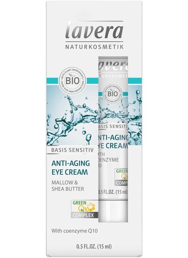 lavera ® Anti-Aging Eye Cream with innovative natural composition of coenzyme Q10, Organic Jojoba Oil & Aloe Vera to actively fight wrinkles, fine lines & signs of skin aging for under eyes – 0.5 Oz  - Image 2
