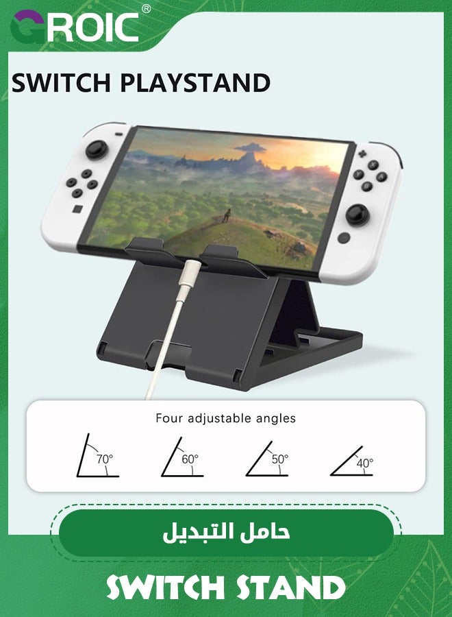 GROIC Stand Compatible with Nintendo Switch, Adjustable Switch Playstand, Foldable Phone Stand for Desk, Compact  Portable Switch Holder Accessories - Image 3