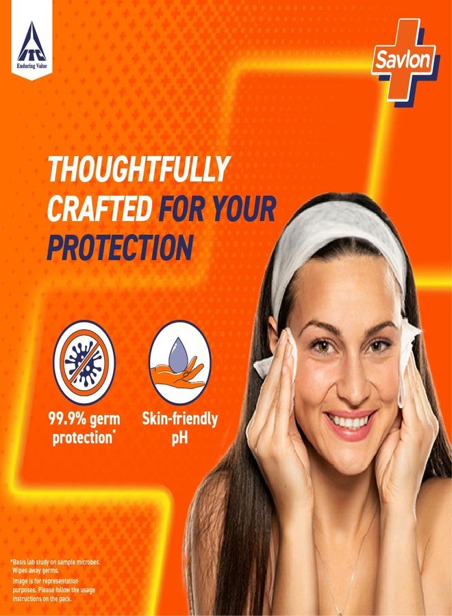 Savlon Germ Protection Wet Wipes - Thick & Soft, Multipurpose, Fresh & Fragrant Wipes with Fliptop Lid | For Face Cleaning & Surface Cleaning | 72 Pulls Per Pack - Image 3