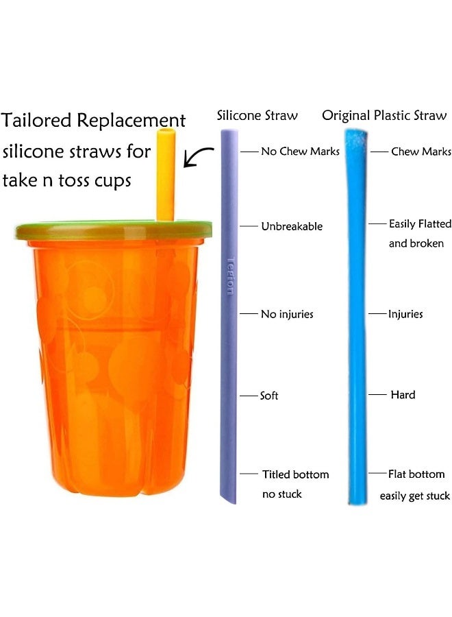 Tegion Mini Short Pinch Test Passed 5.5" Replacement Reusable Toddlers & Kids Silicone Small Straws - Image 2