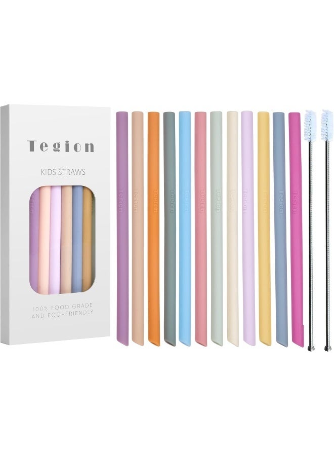 Tegion Mini Short Pinch Test Passed 5.5" Replacement Reusable Toddlers & Kids Silicone Small Straws - Image 1