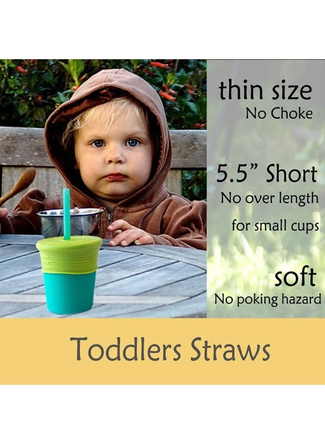 Tegion Mini Short Pinch Test Passed 5.5" Replacement Reusable Toddlers & Kids Silicone Small Straws - Image 4