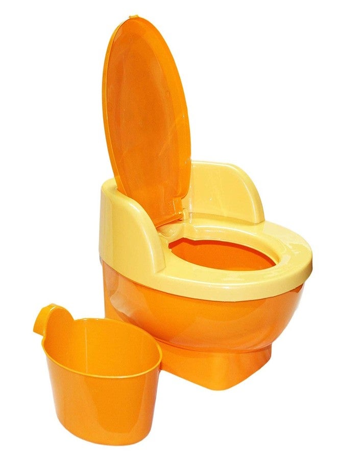 Nabhya Baby Toilet Training Potty Seat Upper Closing Lid and Removable Bowl (Orange) - Image 1
