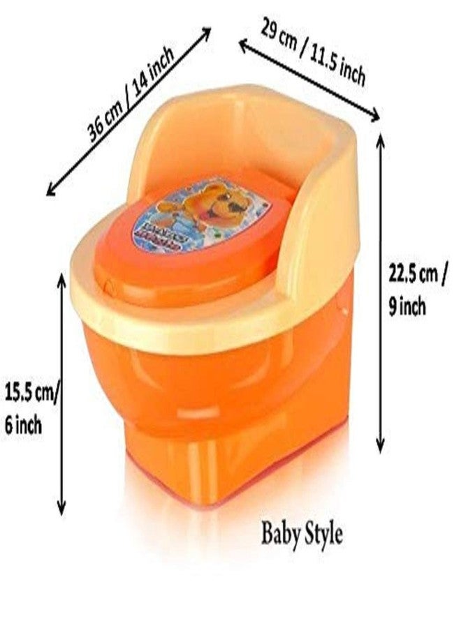 Nabhya Baby Toilet Training Potty Seat Upper Closing Lid and Removable Bowl (Orange) - Image 3
