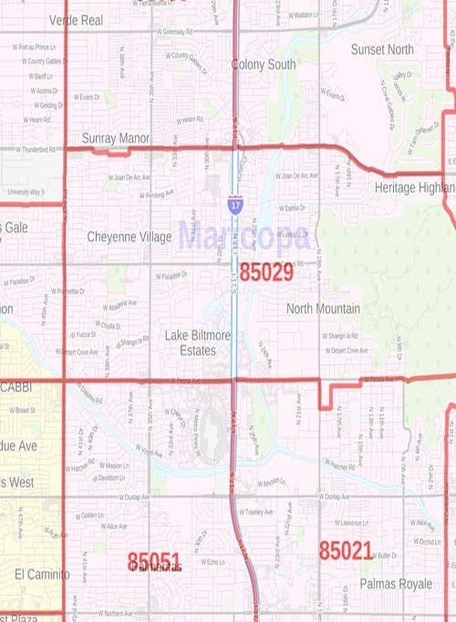 MapSherpa Phoenix, Arizona Zip Codes - 36" x 48" Laminated Wall Map - Image 2