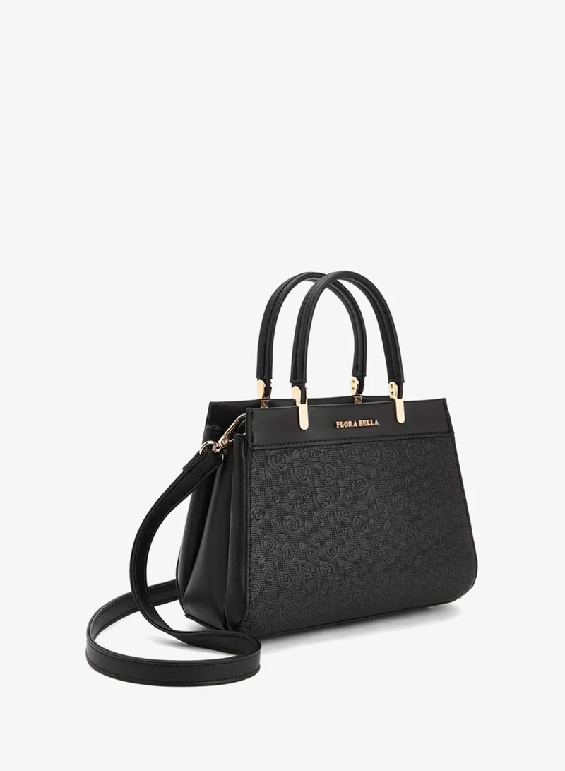 Flora Bella By Shoexpress BLACK Flora Bella Logo Embossed Tote Bag with Detachable Strap for Women | Best Price UAE