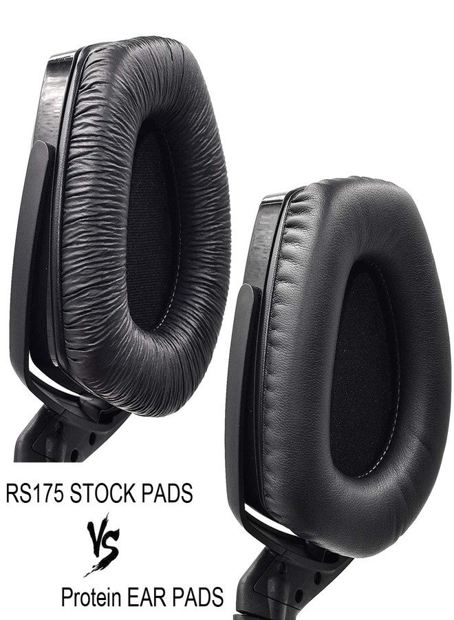 defean RS165 175 185 195 Upgrade Quality Ear Pads Replacement Ear Cushion Foam Compatible with Sennheiser HDR RS165,RS175, RS185,RS195 RF Wireless Headphone,Added Thicknes(Protein Leather) - Image 3