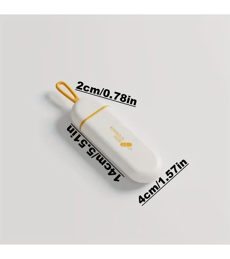 White Gray Portable Pill Organizer Box With Labeled Compartments Travel Medicine Vitamin Capsule Case - Image 3
