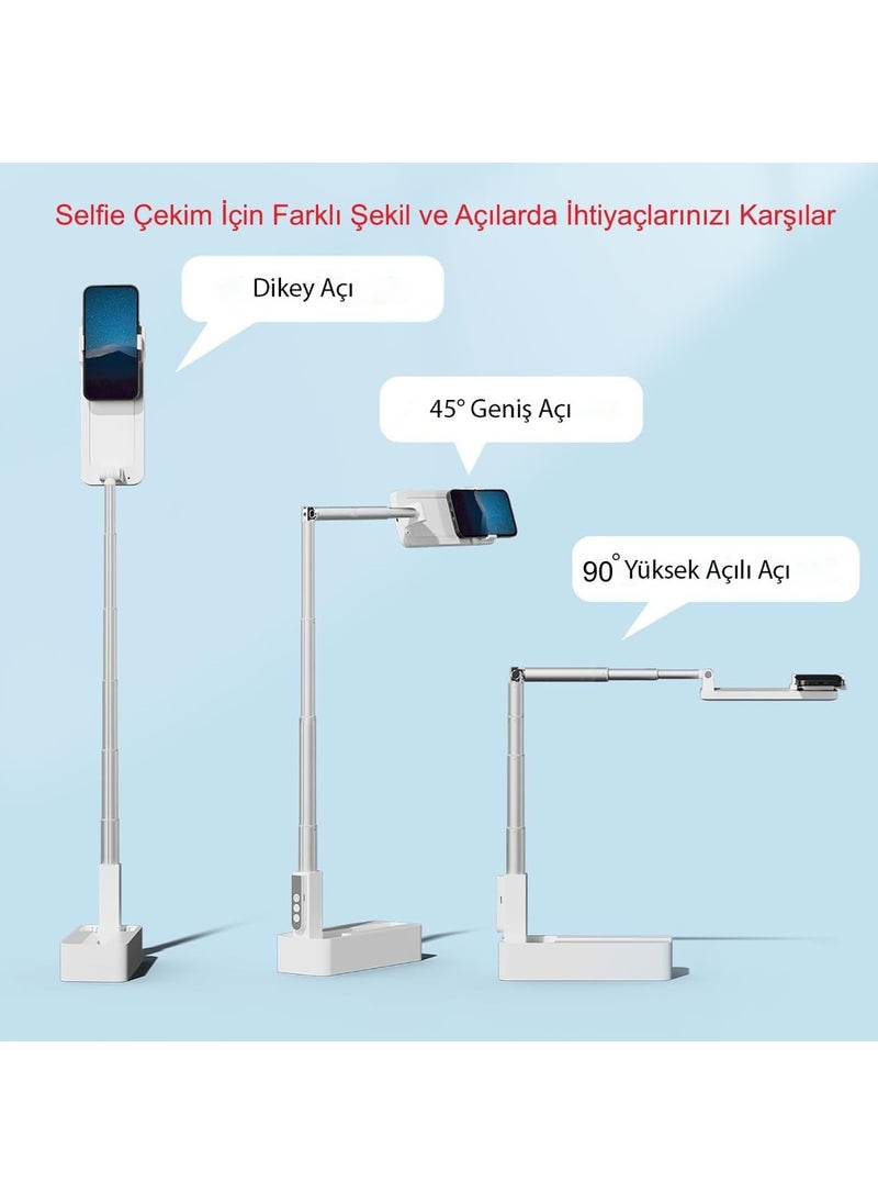 Hymark - Live Broadcast Bracket Multi-Function LED Light 360 Degree Remote Selfie Phone Stand - Image 1
