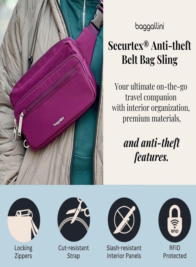 Baggallini Securtex® Anti-theft Belt Bag - Fanny Pack for Women RFID Wallet Locking Zipper - Travel Bag Crossbody Purse - Image 2