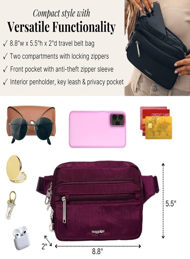 Baggallini Securtex® Anti-theft Belt Bag - Fanny Pack for Women RFID Wallet Locking Zipper - Travel Bag Crossbody Purse - Image 4