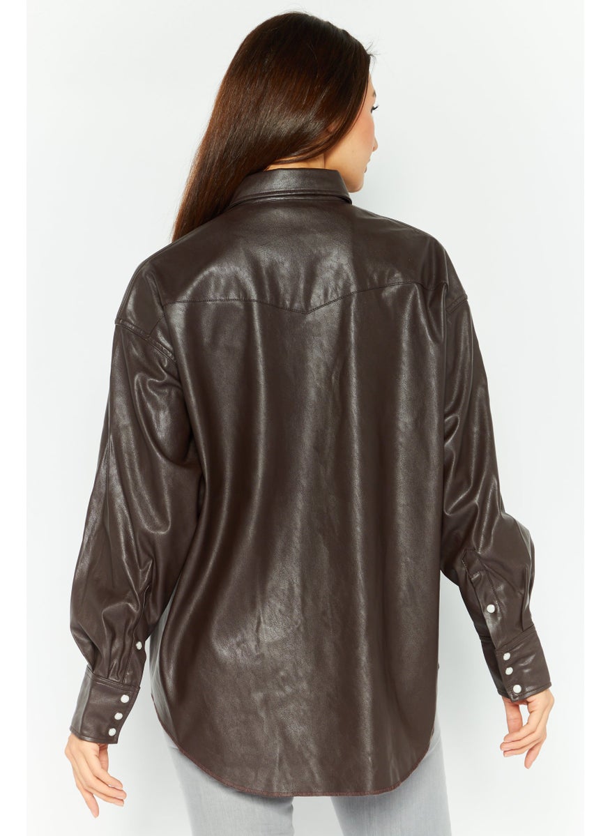 Wrangler - Women Plain Motor Jacket, Coffee Brown - Image 1