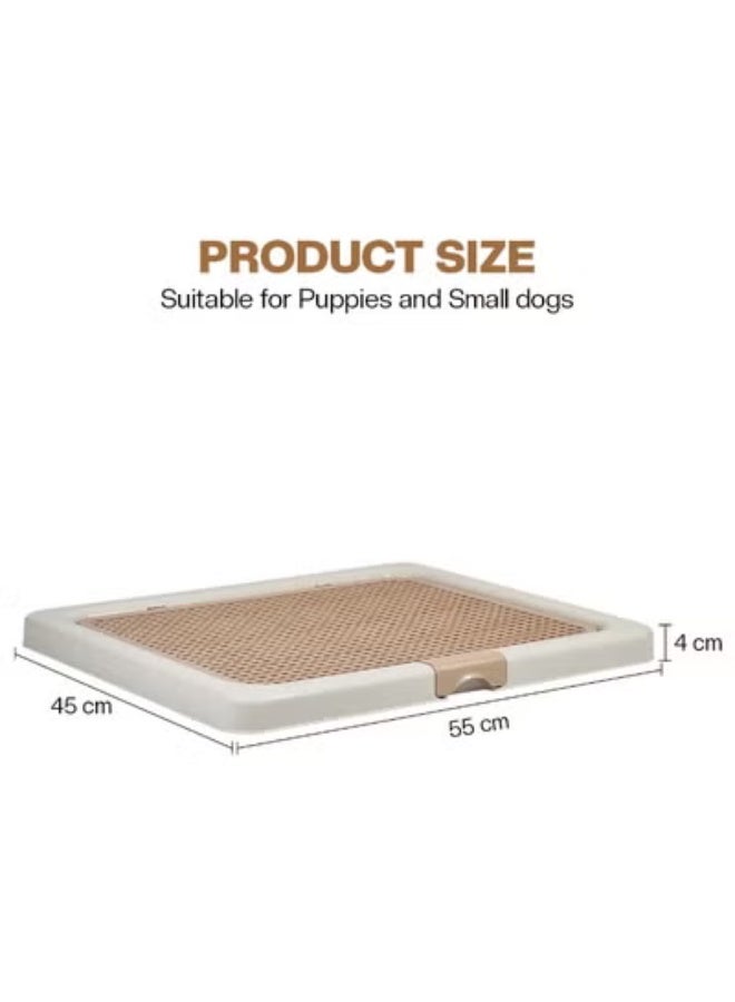 NNC PETS Dog toilet tray with Removable grid and Anti-slip base, Leak-resistant puppy potty training pad holder for Puppies & Small dogs, Suitable for Indoor/Outdoor use, 55 cm (BEIGE) - Image 2