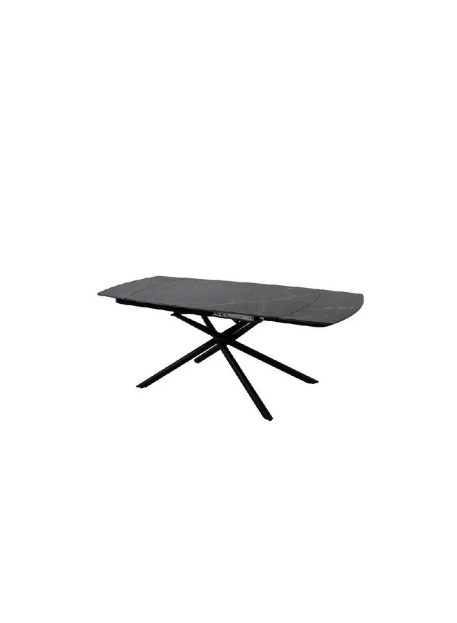 Micasa Rock Board Rectangular High-Quality and Durable Extendable Dining Table Black 75 x 80 x 190 cm ZDT2022-A