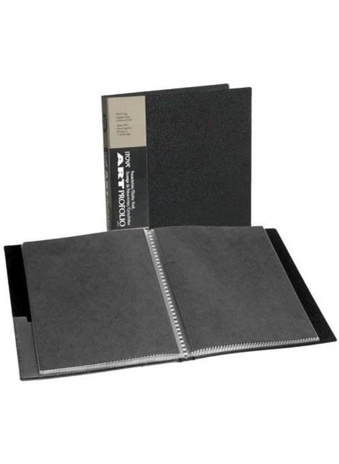 ITOYA Itoya Original Art ProFolio 9x12 Black Art Portfolio Binder with Plastic Sleeves and 48 Pages - Portfolio Folder for Artwork with Clear Sheet Protectors - Presentation Book for Art Display and Storage  - Image 1