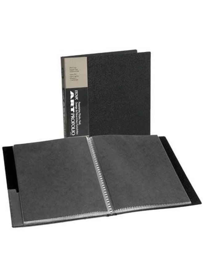 ITOYA Itoya Original Art ProFolio 9x12 Black Art Portfolio Binder with Plastic Sleeves and 48 Pages - Portfolio Folder for Artwork with Clear Sheet Protectors - Presentation Book for Art Display and Storage - Image 1