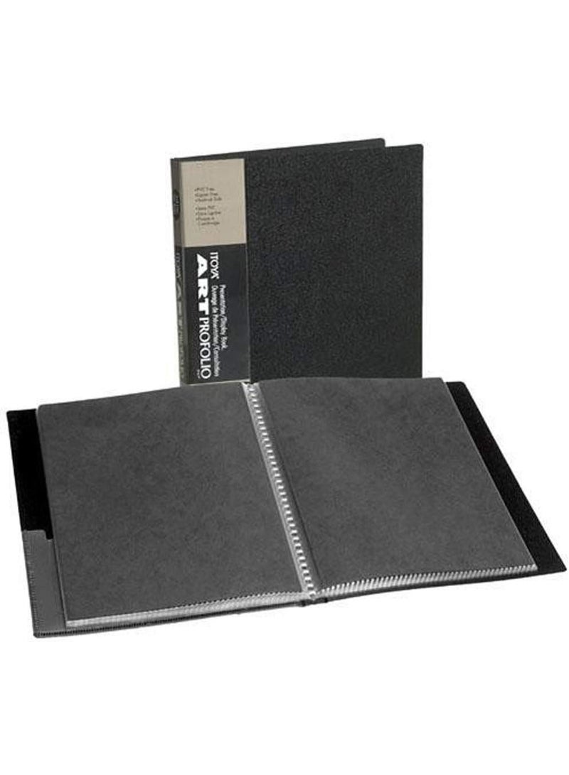 ITOYA Itoya Original Art ProFolio 9x12 Black Art Portfolio Binder with Plastic Sleeves and 48 Pages - Portfolio Folder for Artwork with Clear Sheet Protectors - Presentation Book for Art Display and Storage - Image 2