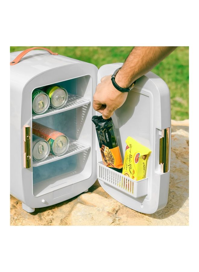 GEEPAS Mini Refrigerator Ideal for Home and Car With Semiconductor Direct Cooling AC/DC Working| Easy to Carry Perfect for Camping, and Picnic 2 Year Warranty 10 L 10 L GRF63052 White,Gold - Image 5
