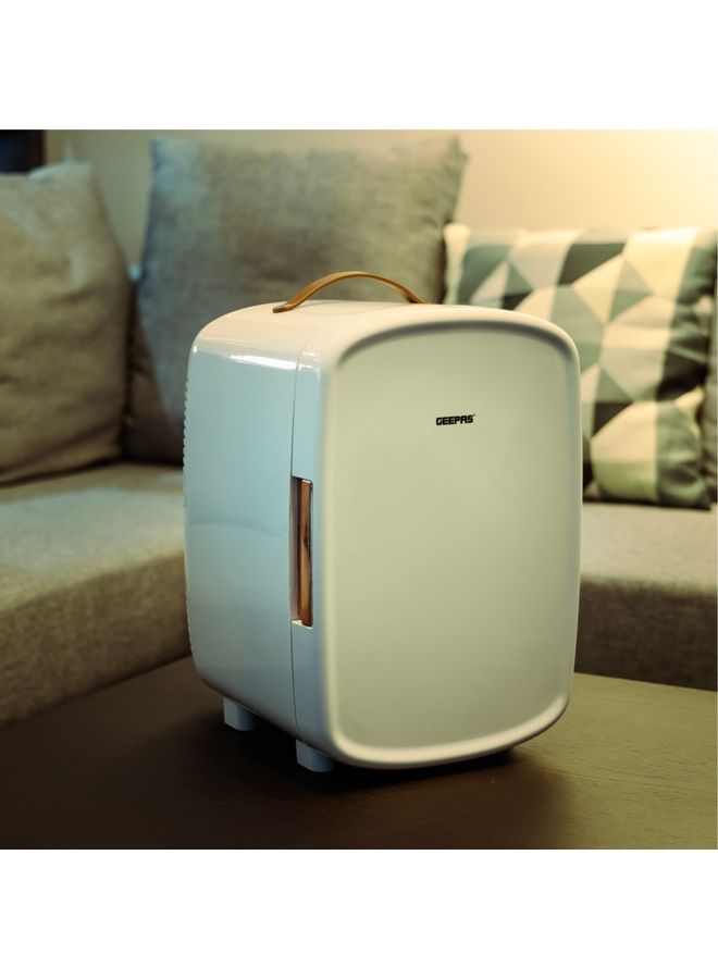 GEEPAS Mini Refrigerator Ideal for Home and Car With Semiconductor Direct Cooling AC/DC Working| Easy to Carry Perfect for Camping, and Picnic 2 Year Warranty 10 L 10 L GRF63052 White,Gold - Image 2