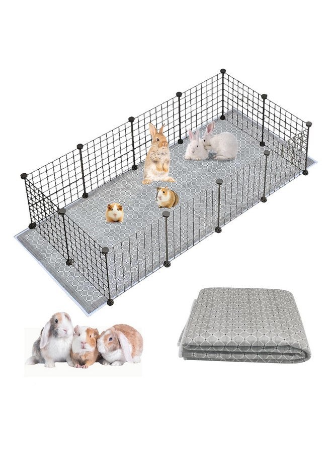 kathson Rabbit Cage Liners Washable 31"x78" Reusable Guinea Pig Cage Liner Soft Bunny Floor Mat Non-Slip Rabbit Rug Super Absorbent Bunny Carpet for Hamsters Ferrets All Small Animals - Image 1