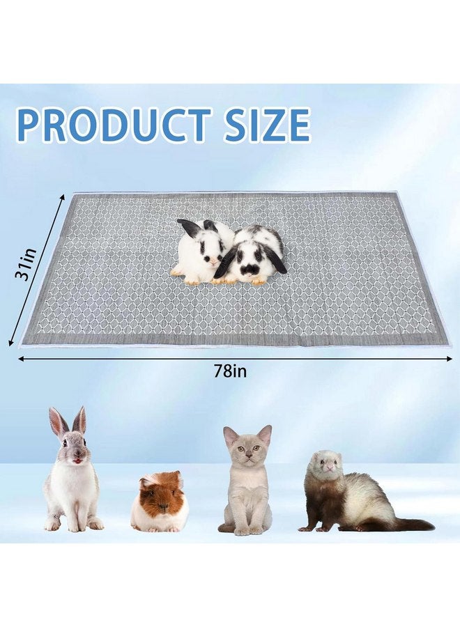kathson Rabbit Cage Liners Washable 31"x78" Reusable Guinea Pig Cage Liner Soft Bunny Floor Mat Non-Slip Rabbit Rug Super Absorbent Bunny Carpet for Hamsters Ferrets All Small Animals - Image 2