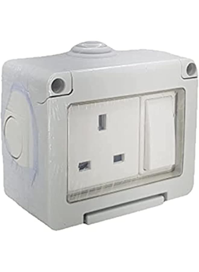 promass Outdoor Waterproof Weatherproof Switch Socket IP55 Grey (SINGLE SOCKET UK-13A) - Image 1
