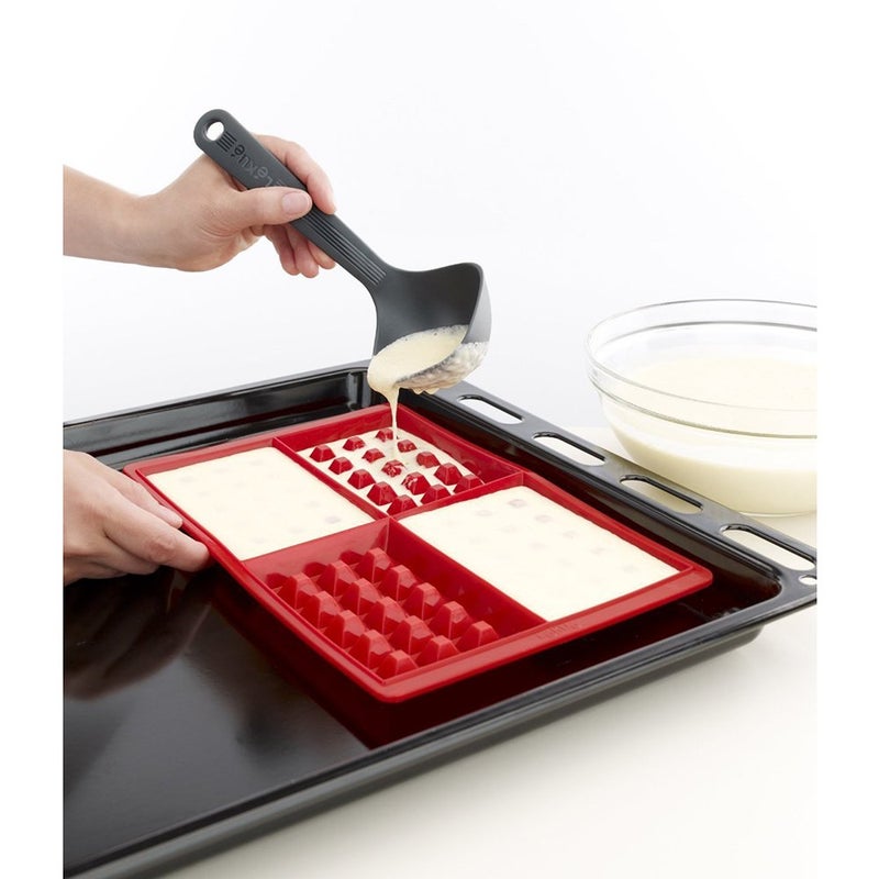 Lekue 0215000R01M017 Silicone Waffle Mold  Red  Set Of 2 - Image 3