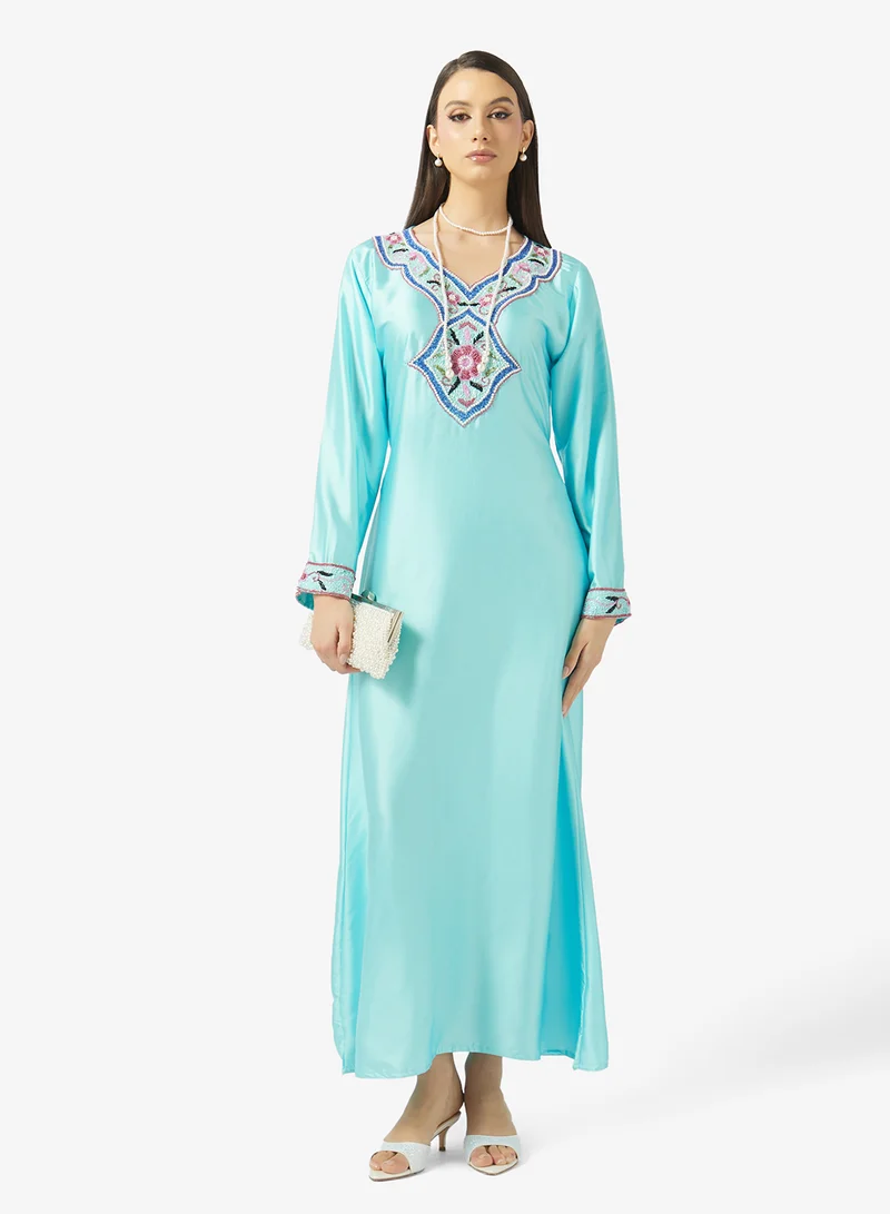 Arabian Closet  Embellished Belted Jalabiya for Women | Best Price UAE