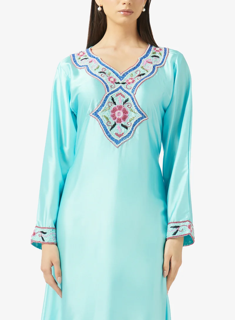 Arabian Closet  Embellished Belted Jalabiya for Women | Best Price UAE