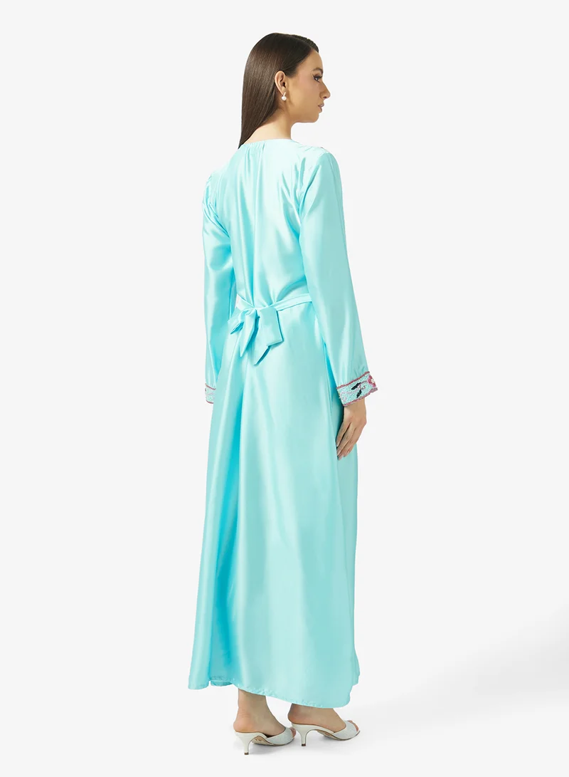 ارابيان كلوزيت Embellished Belted Jalabiya