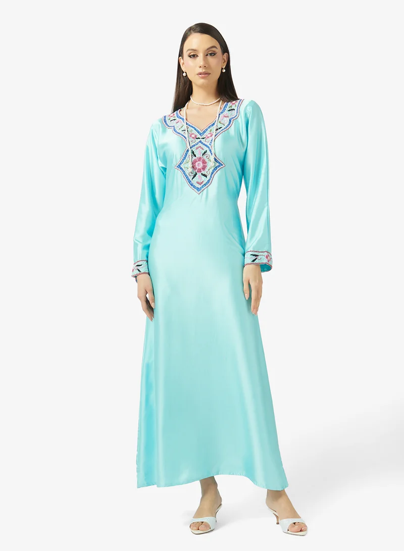 ارابيان كلوزيت Embellished Belted Jalabiya