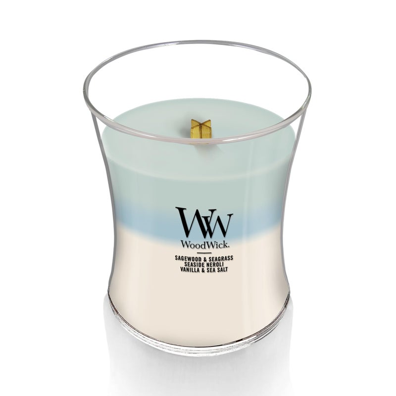 WoodWick Oceanic Trilogy Gifts for Women and Men, 9.7 oz Medium Hourglass Trilogy Candle with Crackling Wick - Image 4