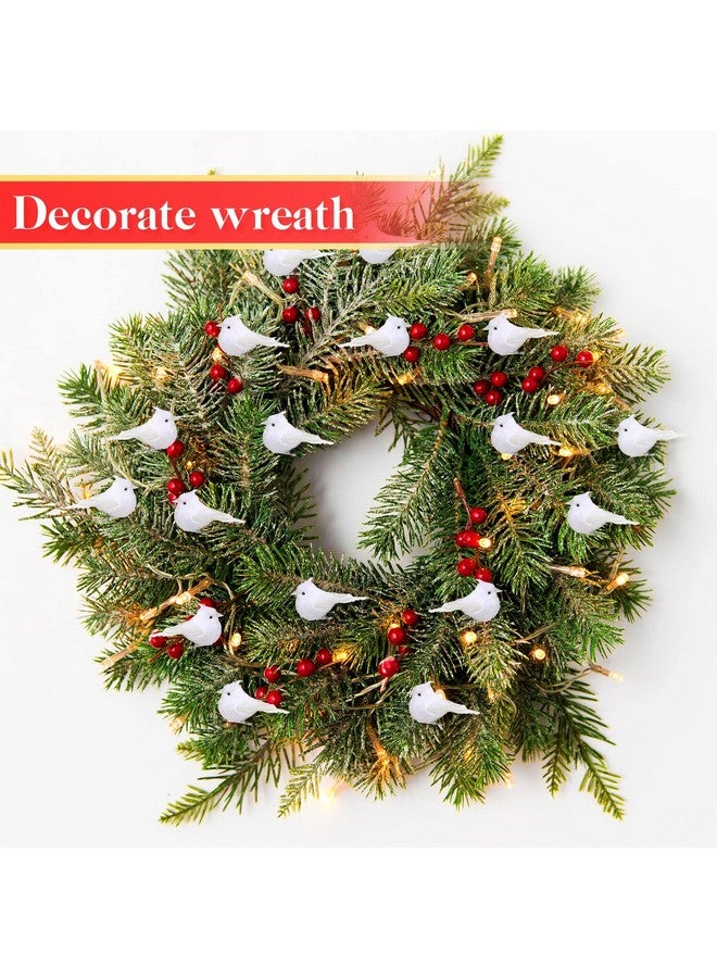 Canlierr Set of 36 Cardinal Bird with Clip Handmade Christmas Artificial Birds Clip Ornaments Fake Tree Birds Artificial Birds for Christmas Tree Outdoor Wreaths Crafts, 2'', 4'', 6''(White) - Image 3