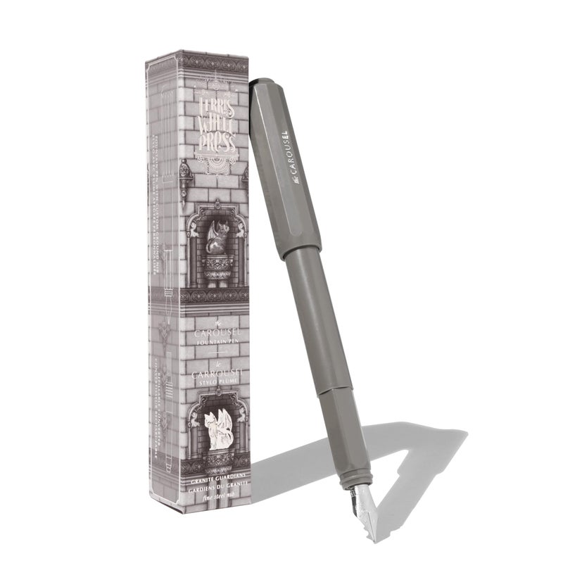 Ferris Wheel Press Carousel Fountain Pen Acrylic blend body Airsealed click locking capGranite GuardiansGrey Fine Nib - Image 2
