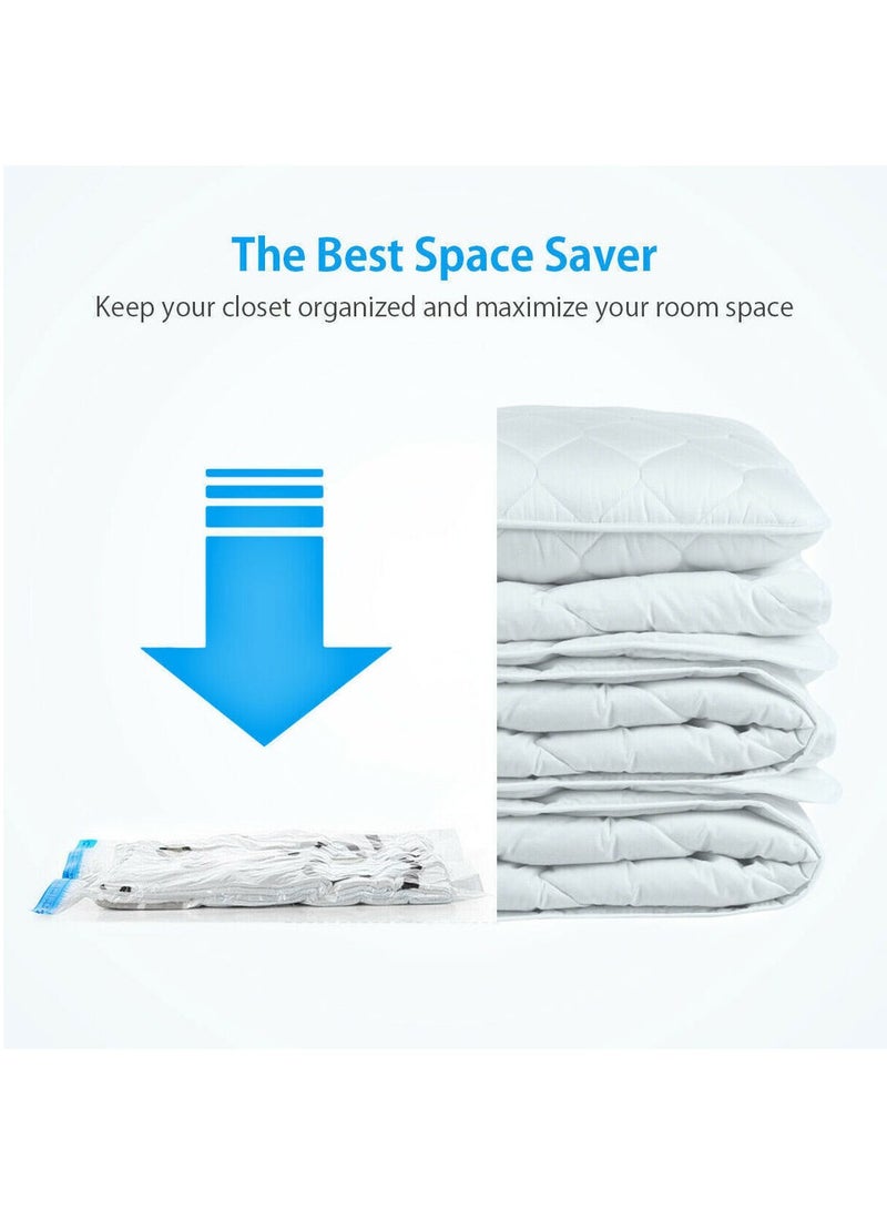 MileMelo 9-Pack of Vacuum Storage Bags with Travel Hand Pump, Space Saver Bags, Vacuum Sealer Compression Bags for Comforters, Blankets, Clothes  - Image 3