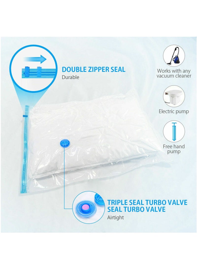 MileMelo 9-Pack of Vacuum Storage Bags with Travel Hand Pump, Space Saver Bags, Vacuum Sealer Compression Bags for Comforters, Blankets, Clothes  - Image 4