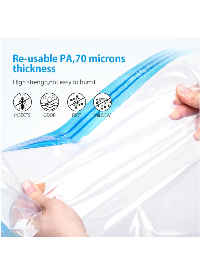 MileMelo 9-Pack of Vacuum Storage Bags with Travel Hand Pump, Space Saver Bags, Vacuum Sealer Compression Bags for Comforters, Blankets, Clothes  - Image 5