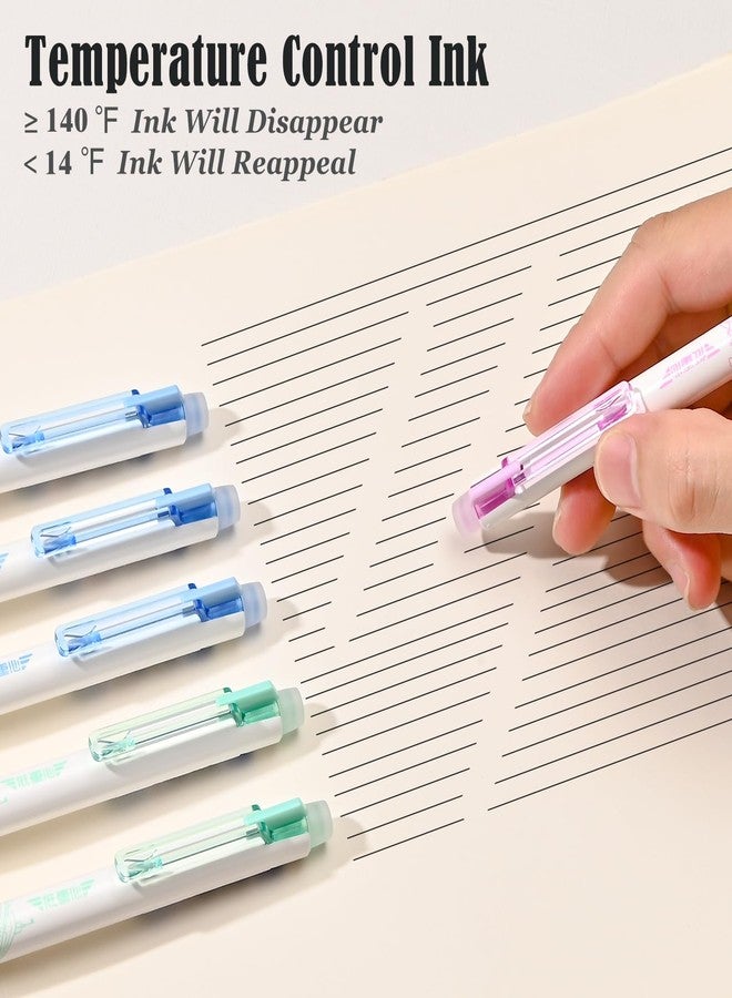 BAYTORY 6Pcs Fine Point Erasable Pens Black, 0.5mm Gel Ink Pen with Eraser for School Office Smooth Writing Crossword Puzzles (Black Ink) - Image 3