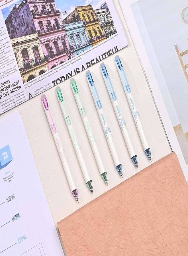 BAYTORY 6Pcs Fine Point Erasable Pens Black, 0.5mm Gel Ink Pen with Eraser for School Office Smooth Writing Crossword Puzzles (Black Ink) - Image 4