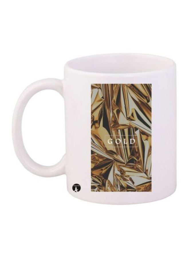 RKN Foil Printed Coffee Mug White/Gold - Image 1