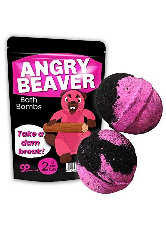 Gears Out Angry Beaver Bath Bombs Funny Pink Beaver Design Xl Bath Fizzers For Women Giant Pink And Black Handcrafted 2 Pk  - Image 2