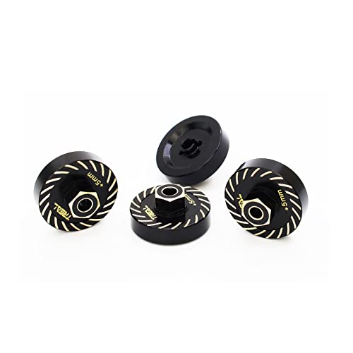 Treal Brass Extended Wheel Spacers 4p 5mm Axle Counter Weight Type B for Axial SCX24 Deadbolt C10 Gladiator Bronco Black - Image 5