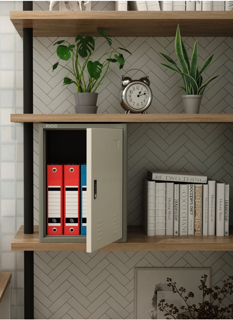 RIGID - Metal Storage Cabinet with 4-Digit Combination Lock Grey 50x38x45.7cm - Image 1