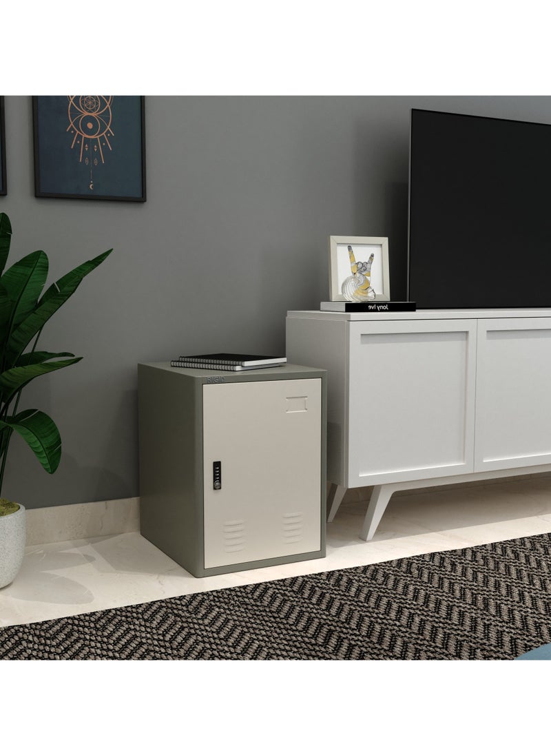 RIGID - Metal Storage Cabinet with 4-Digit Combination Lock Grey 50x38x45.7cm - Image 1