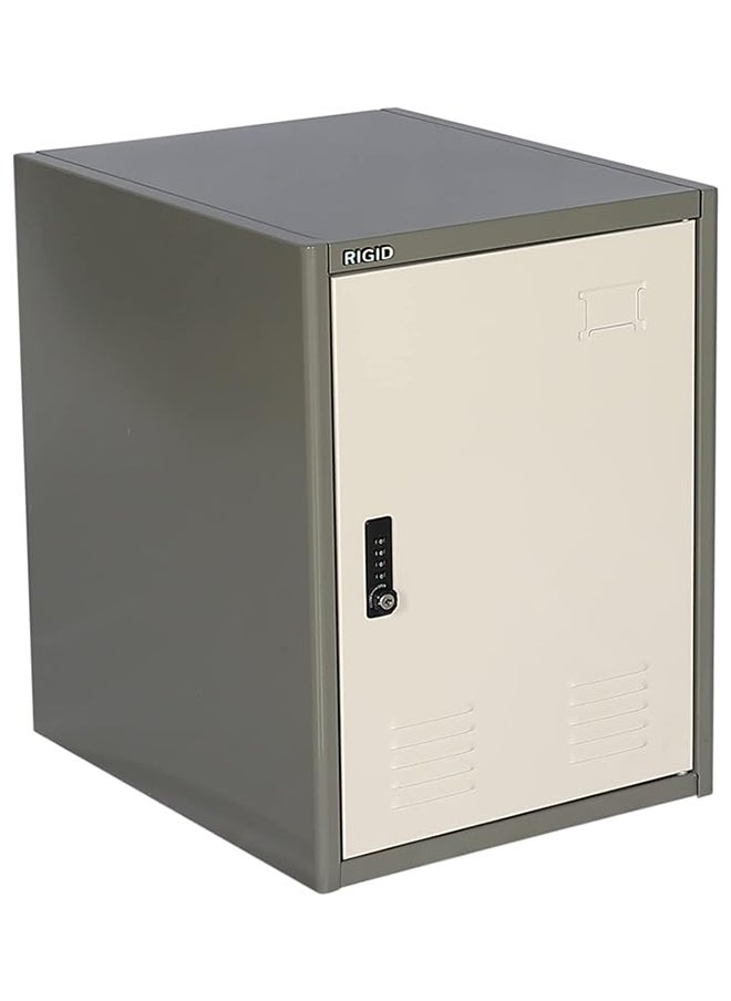RIGID - Metal Storage Cabinet with 4-Digit Combination Lock Grey 50x38x45.7cm - Image 1