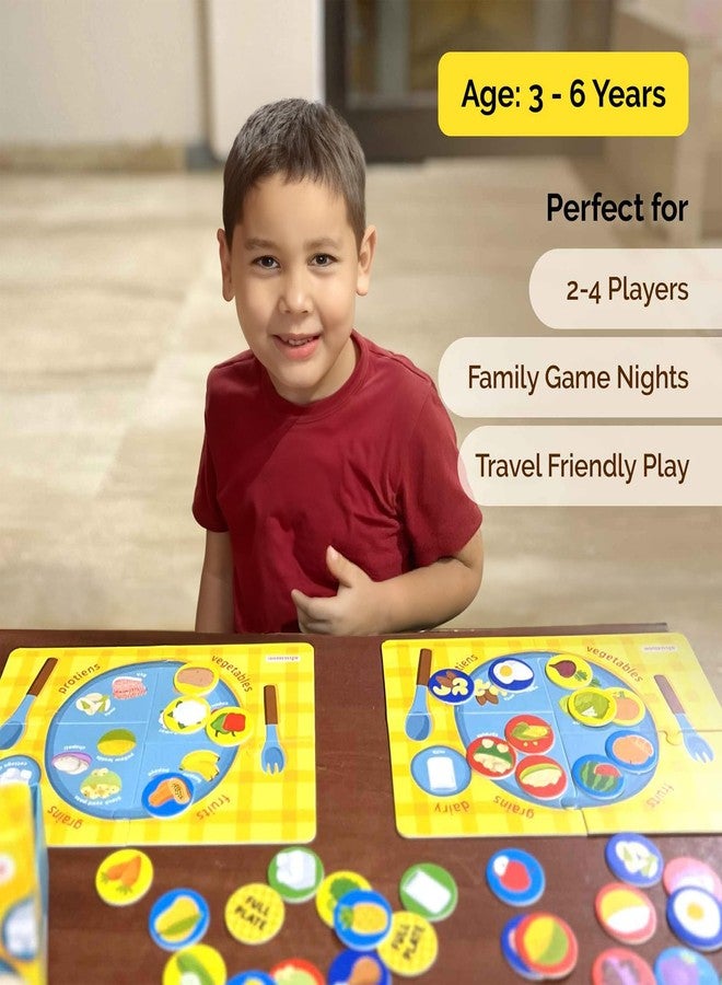 Shumee Full Plate - Toddler Learning Game with Double-Sided Boards (3 Years+) | 44 Food Tokens, 4 Double Sided Four-Piece Puzzle | Multicolor | Eco Friendly | Child Safe - Image 3