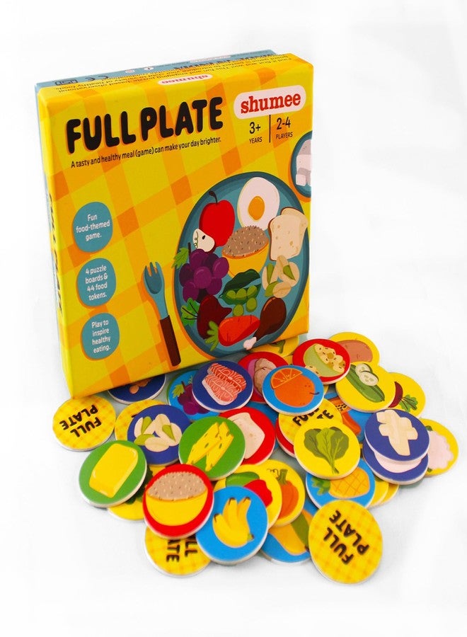 Shumee Full Plate - Toddler Learning Game with Double-Sided Boards (3 Years+) | 44 Food Tokens, 4 Double Sided Four-Piece Puzzle | Multicolor | Eco Friendly | Child Safe - Image 4