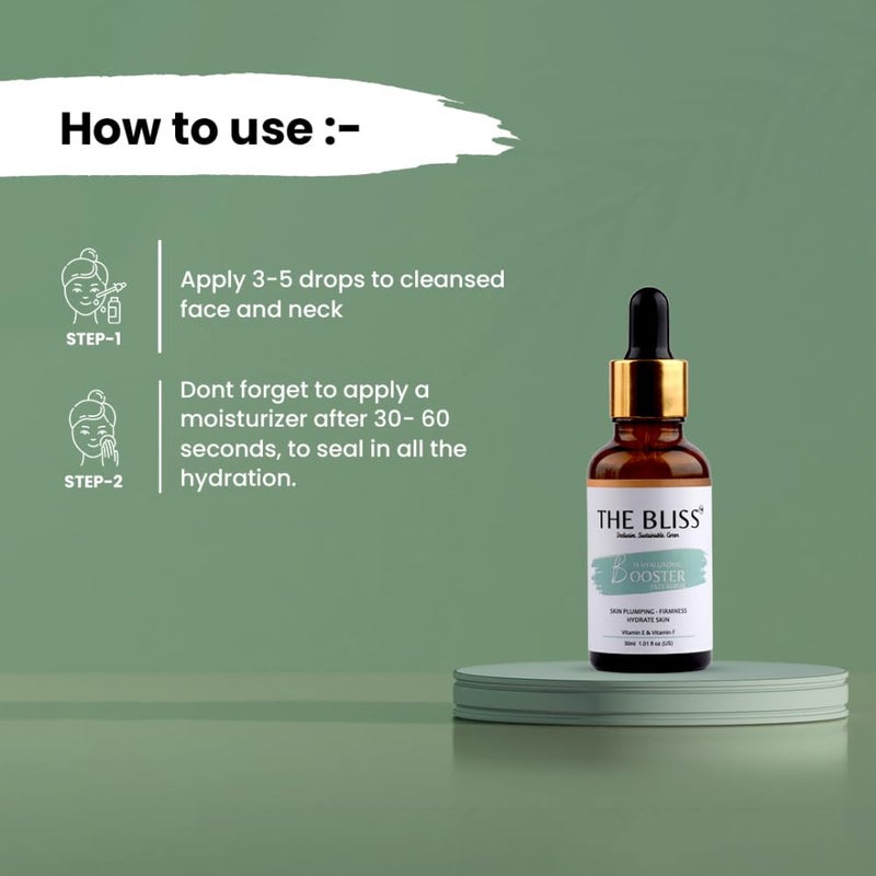 The Bliss The Bliss 1 Hyaluronic Serum Plantbased for Intense Hyration Glowing Skin Fine lines Daily Hydrating Face Serum for Women Men with Dry Normal Oily Skin 30ml  - Image 5