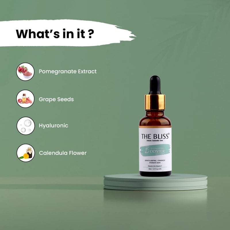 The Bliss The Bliss 1 Hyaluronic Serum Plantbased for Intense Hyration Glowing Skin Fine lines Daily Hydrating Face Serum for Women Men with Dry Normal Oily Skin 30ml  - Image 3